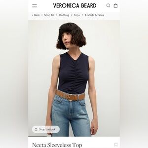 Veronica Beard Navy Sleeveless Top Large